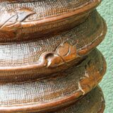 Column, carved walnut press screw, 19th century