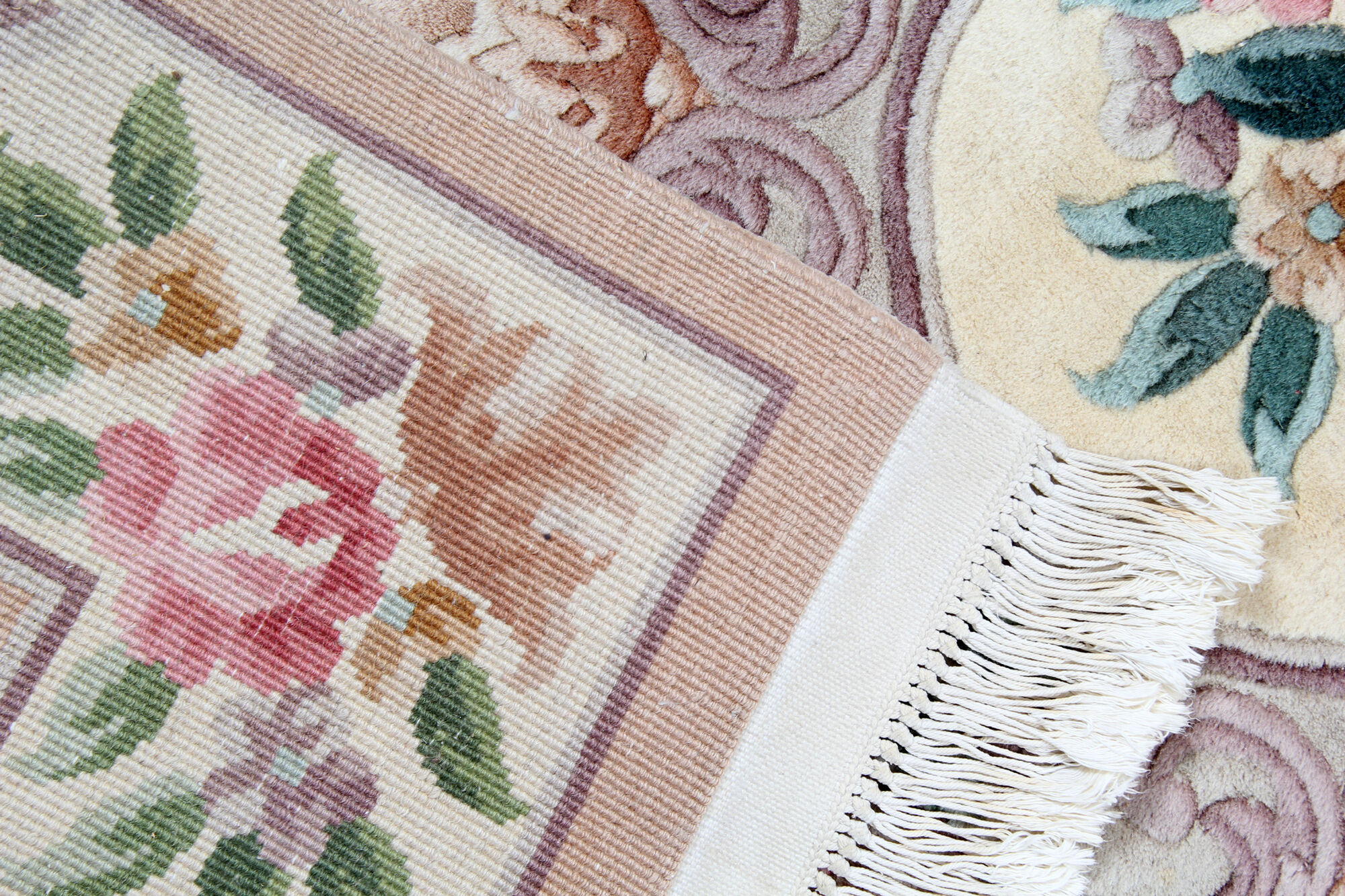 Pink chinese rug in wool 122x235cm