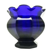 Vase Biedermeier, verre cobalt, République tchèque, 19e siècle
