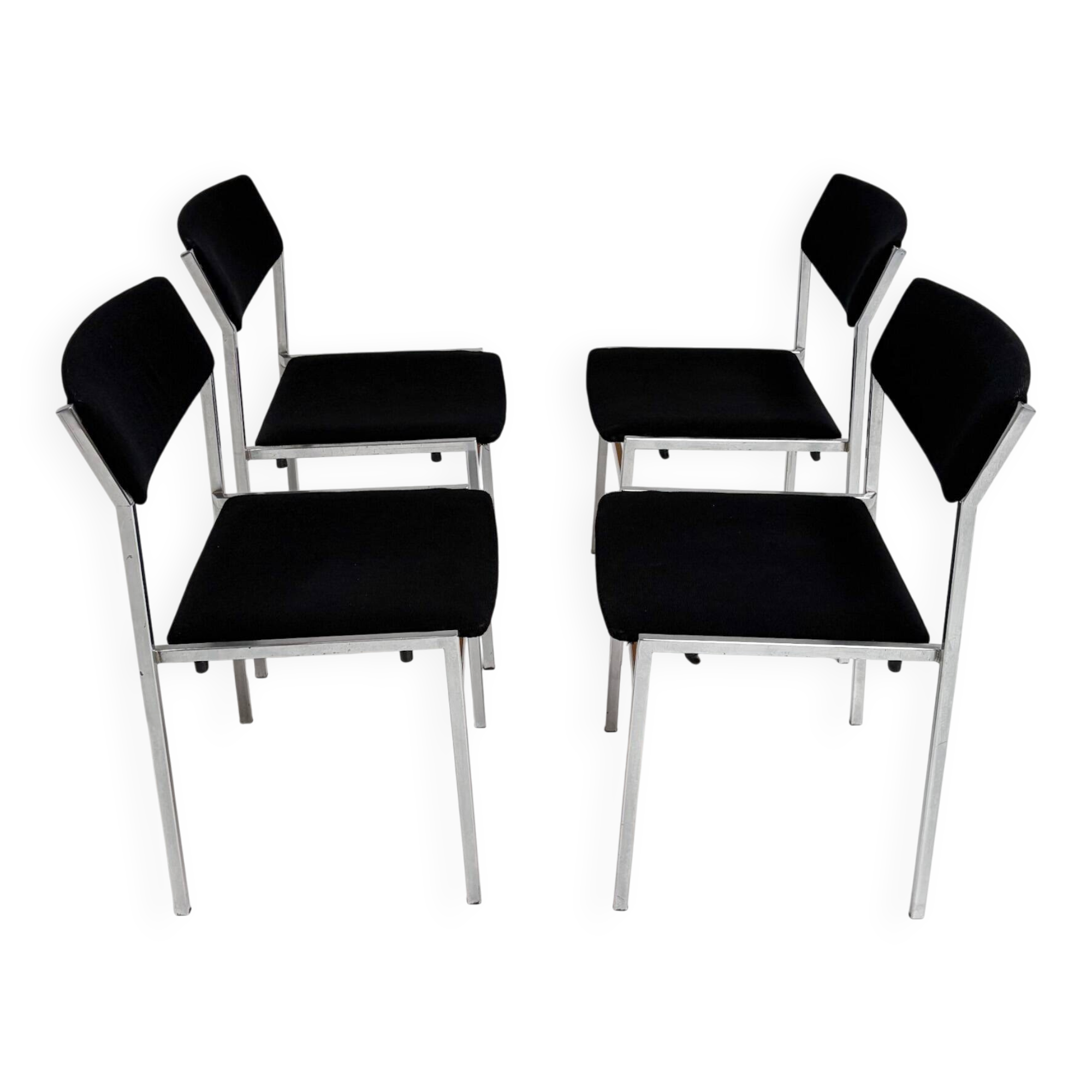 Set of 4 Gijs van der Sluis stacking chairs, 1970s