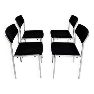 Ensemble de 4 chaises empilables Gijs van der Sluis, années 1970