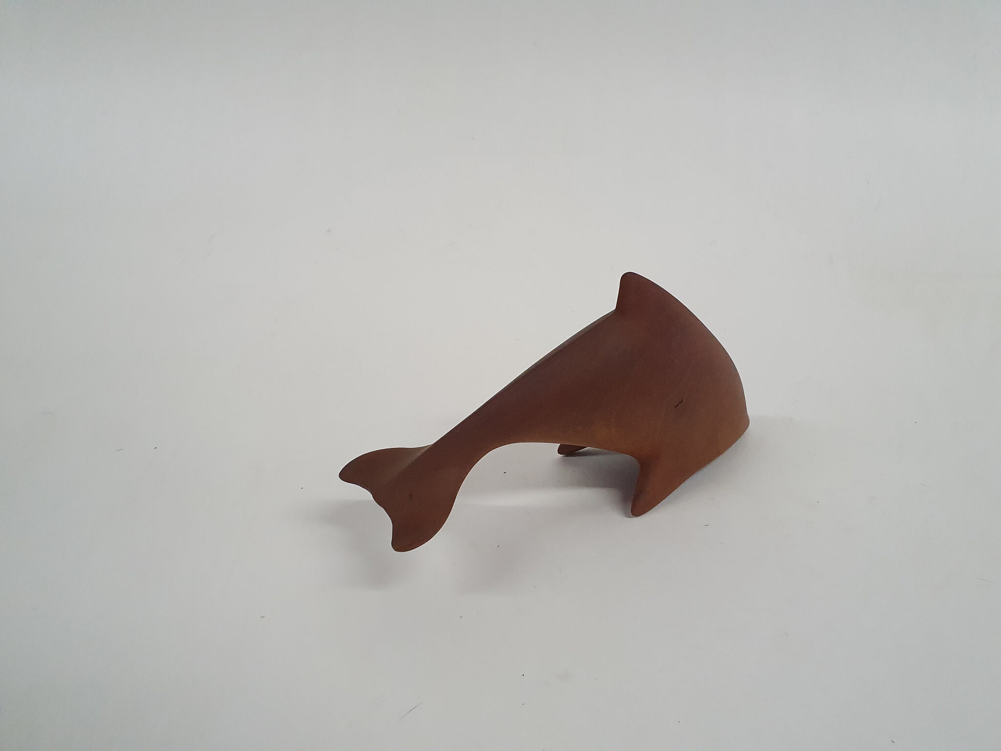 Scandinavian modern solid teak dolphin sculpture, 1950's