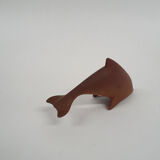 Scandinavian modern solid teak dolphin sculpture, 1950's