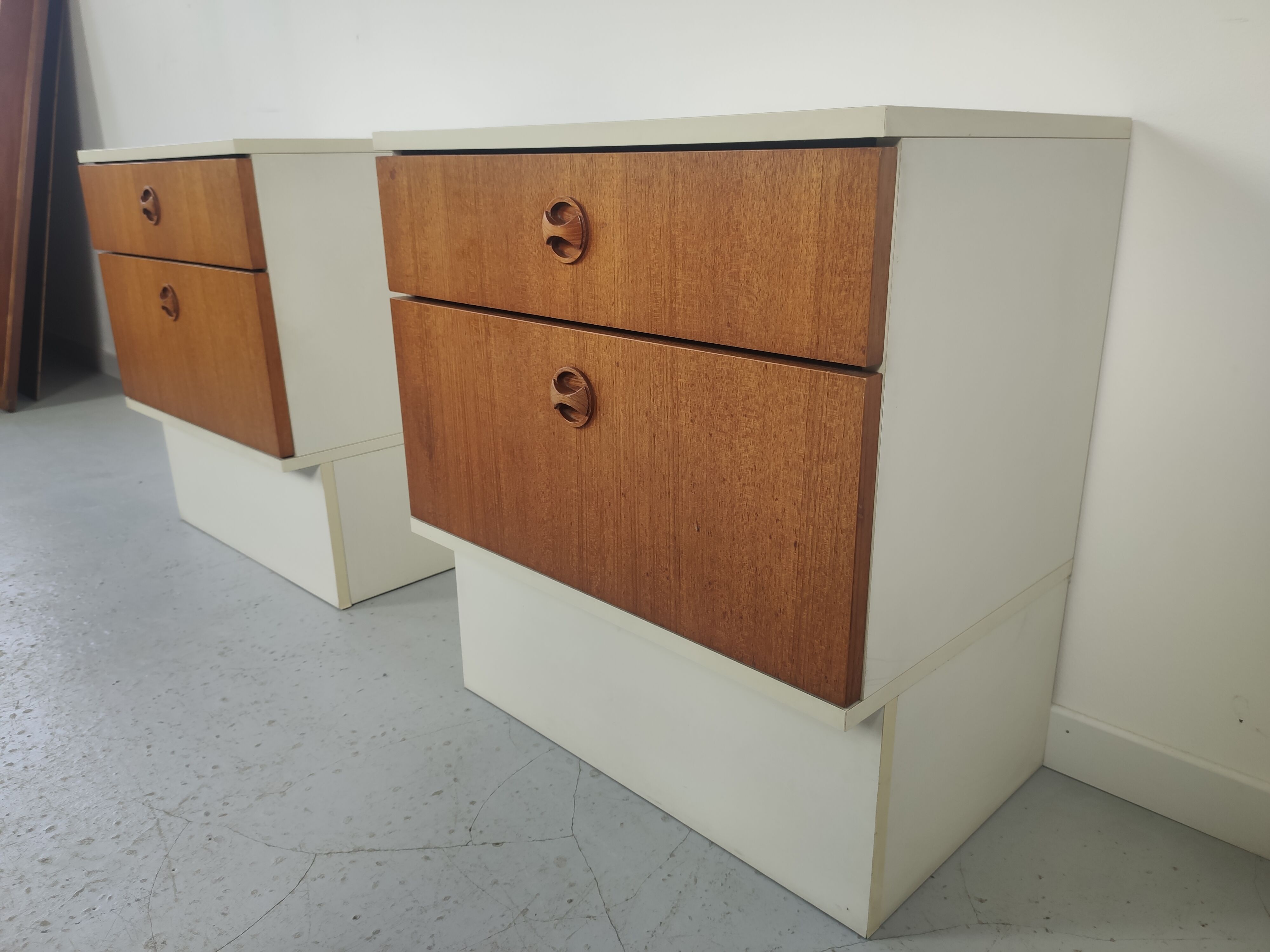 Pair of teak bedsides Scandinavian style 70s