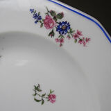 4 deep plates Bernardaud Limoges porcelain with floral decoration from the 1920s to 1950s.