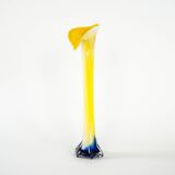 Yellow vase, Murano glass, Italian design, 1970s, made in Italy