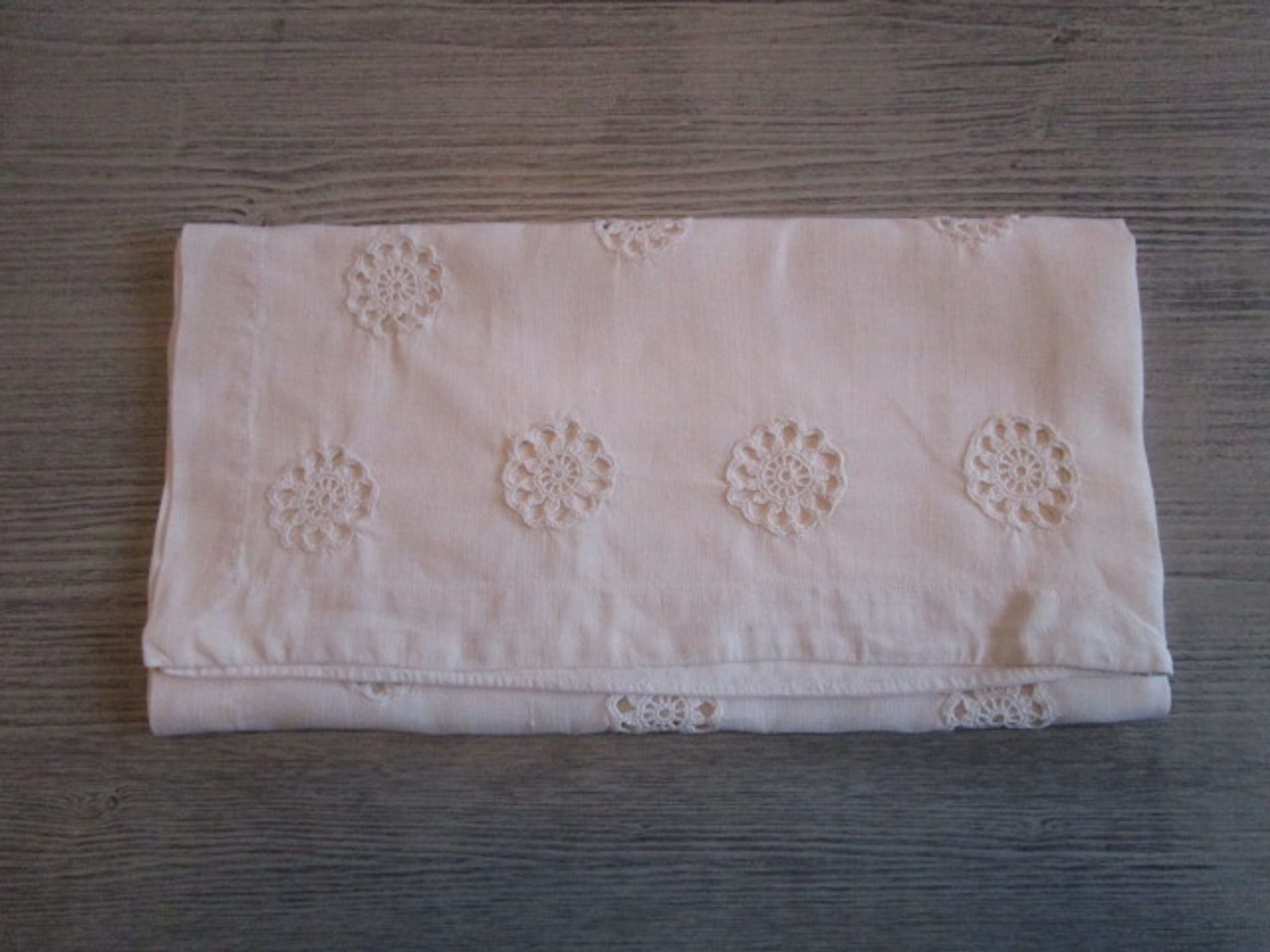 Old infant pillowcase embroidered/monogrammed cotton :49x33cm