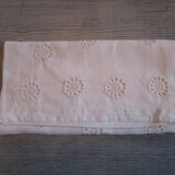 Old infant pillowcase embroidered/monogrammed cotton :49x33cm