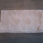 Old infant pillowcase embroidered/monogrammed cotton :49x33cm