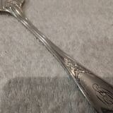 Silver plated fish serving fork, Ercuis goldsmith, laurels