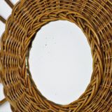 Mirror in rattan vintage 44cm
