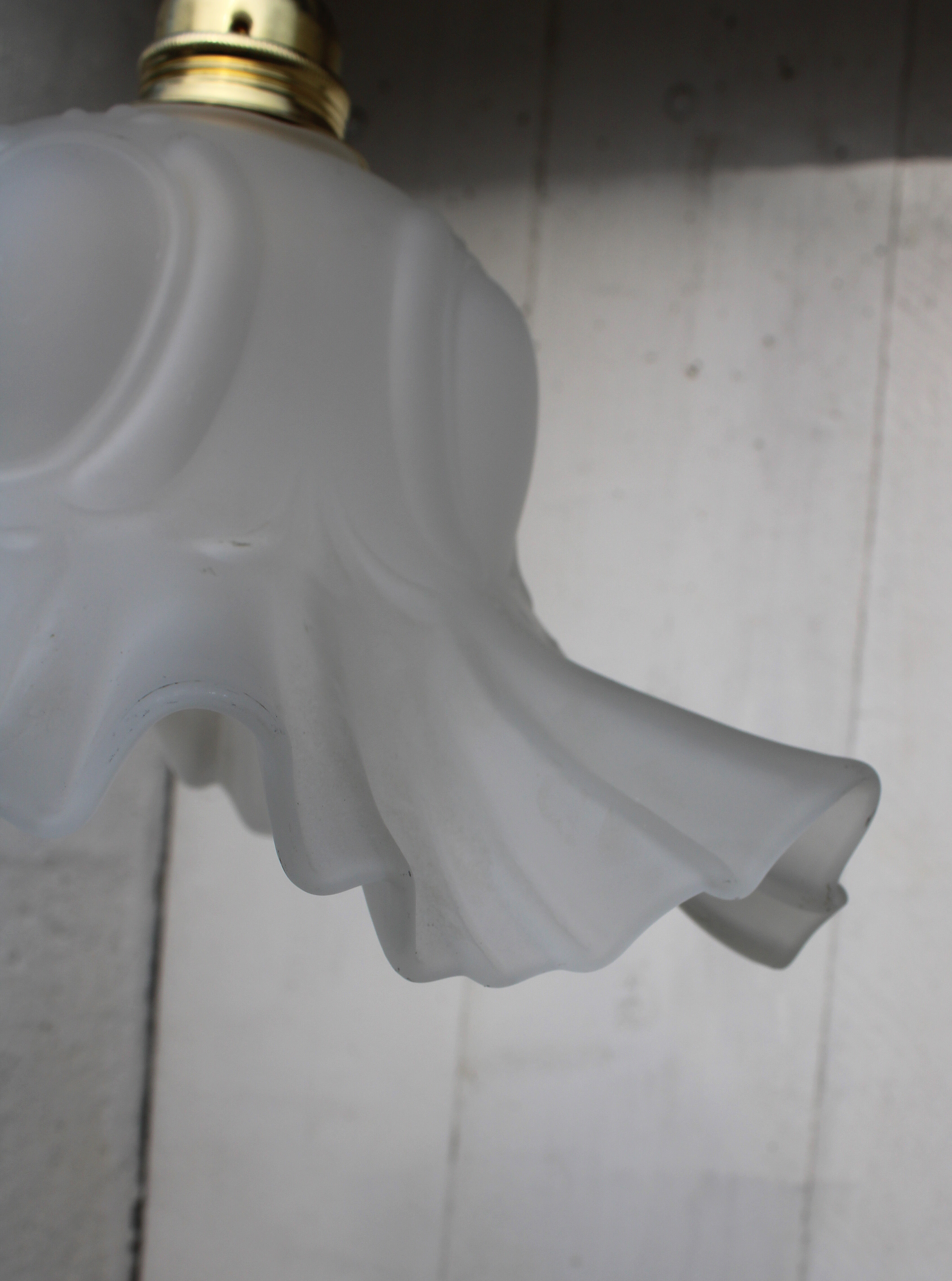 Frosted glass tulip hanging lamp