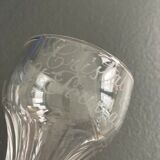 Set 9 crystal wine glasses engraved Saint Pourçain