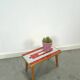 Table d'appoint design Hellerau à damier avec verre et bord doré No. 15
