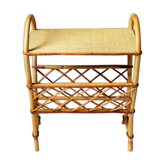 Vintage rattan side table
