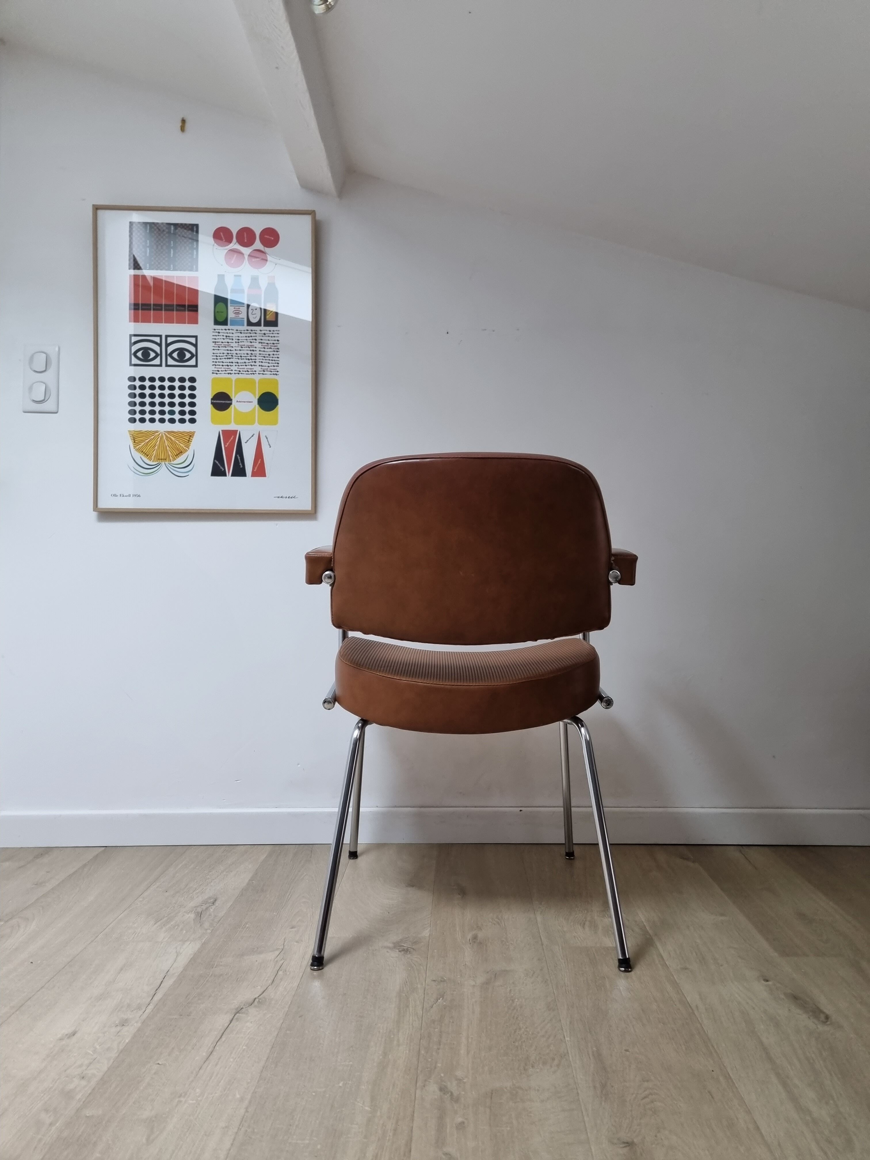 Vintage two-tone skai armchair
