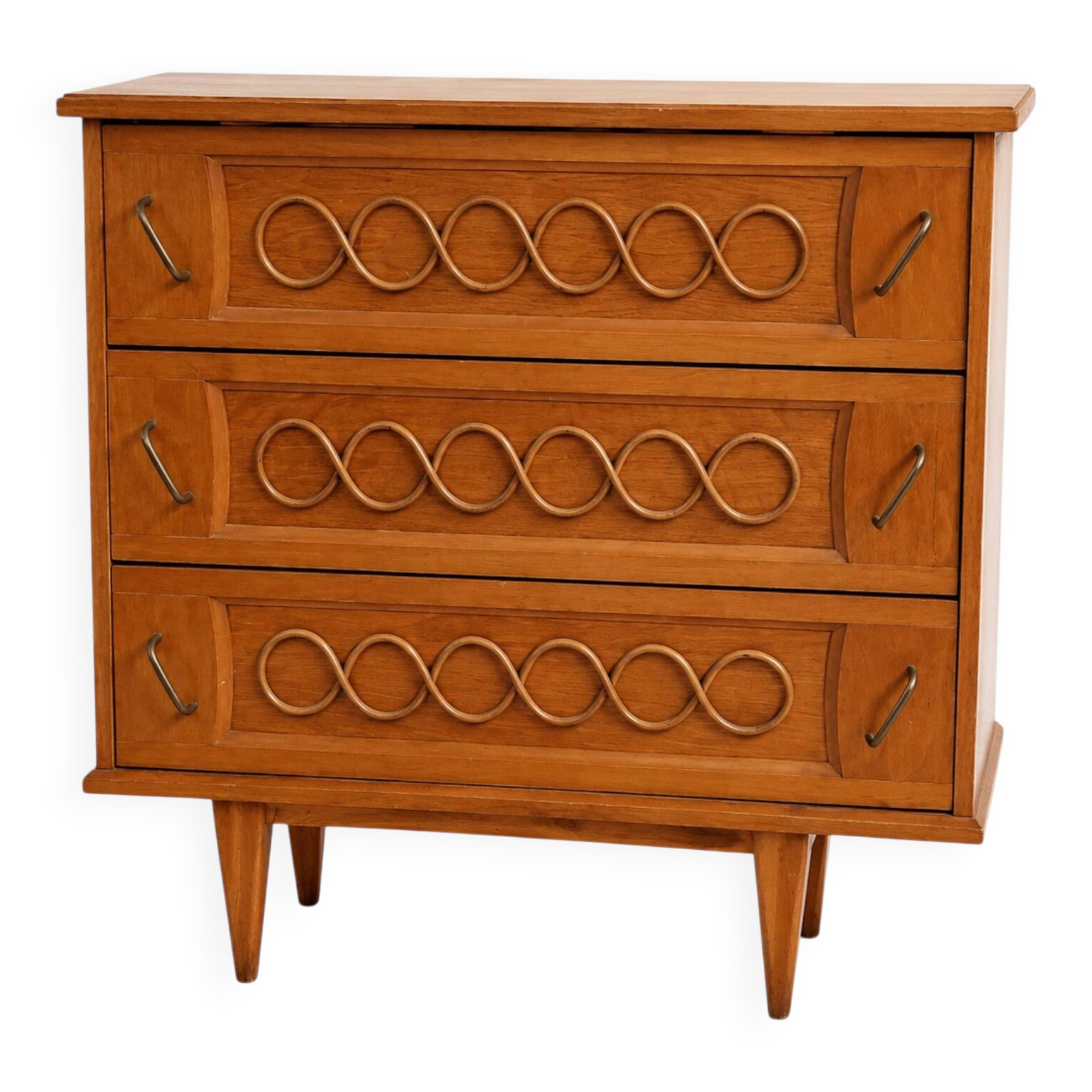 Vintage stamped wooden chest of drawers – 3 drawers