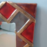 Large ceramic mirror signed Marion de Crecy, daughter of Mithé Espelt