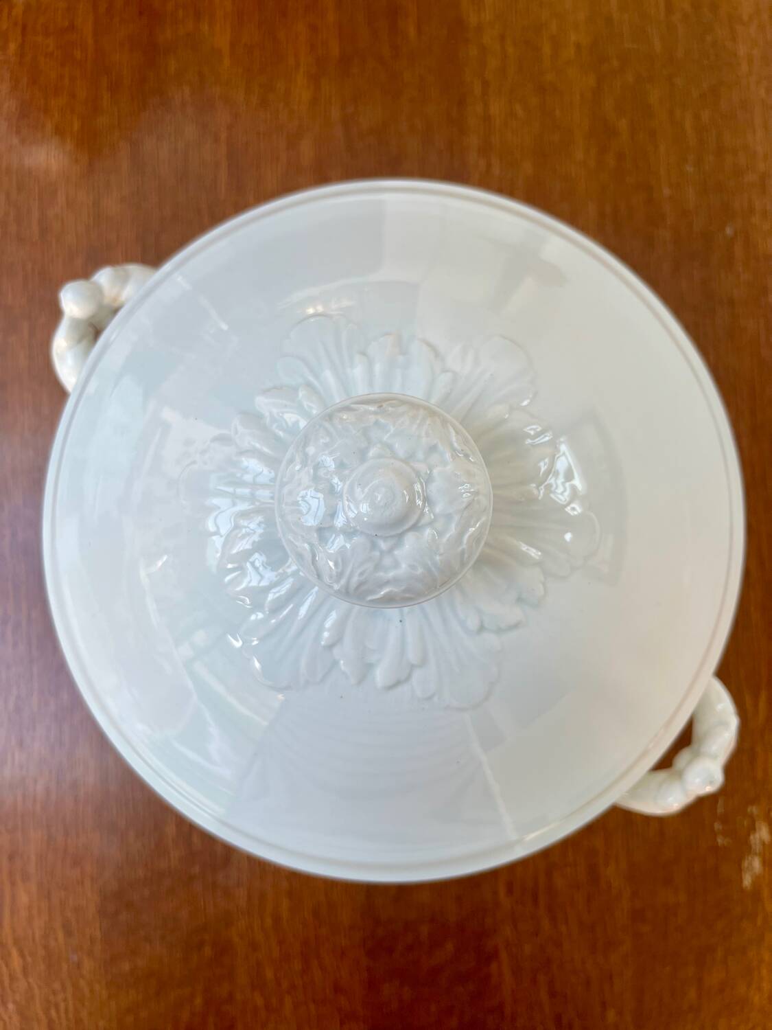 Antique white earthenware soup tureen – Lunéville