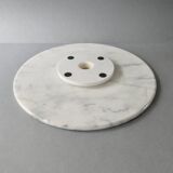 Large white marble cheese platter, rotating, D 31 cm