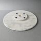 Large white marble cheese platter, rotating, D 31 cm