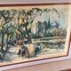 Lithograph notre dame et les bouquinistes signed by Marius Girard vintage