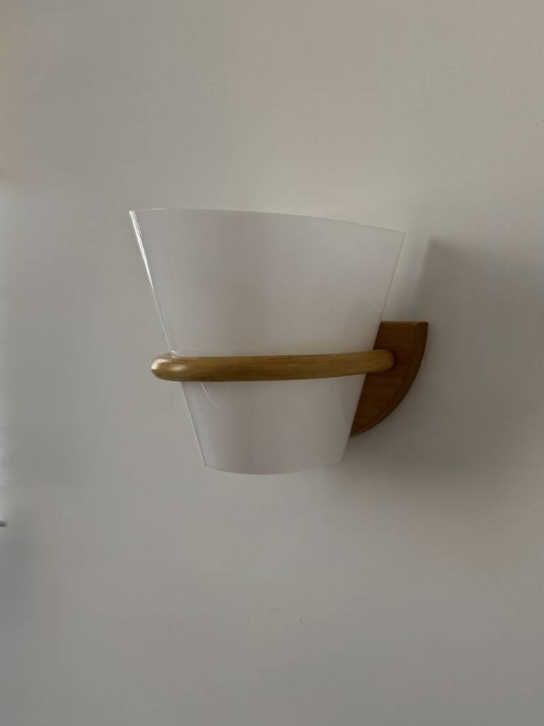 Vintage pin and opaline perspex wall light, France, 1980.