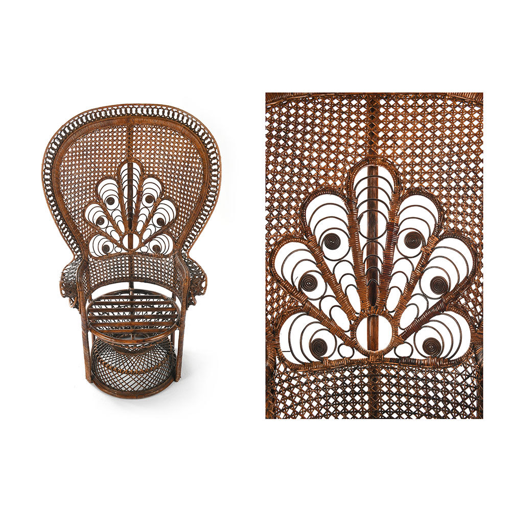 Peacock "emmanuelle" wicker armchair