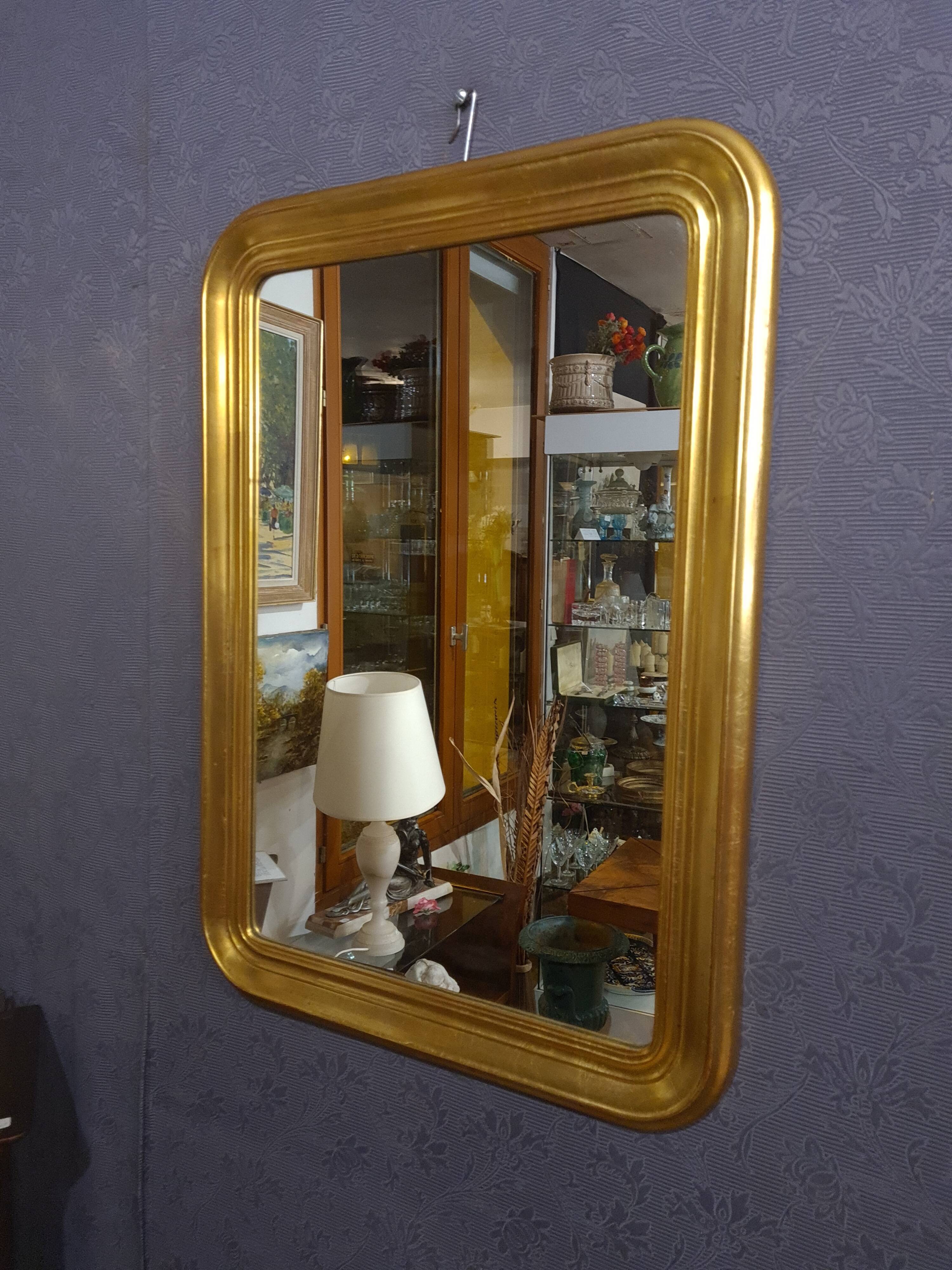 Golden vintage mirror, 73x52 cm
