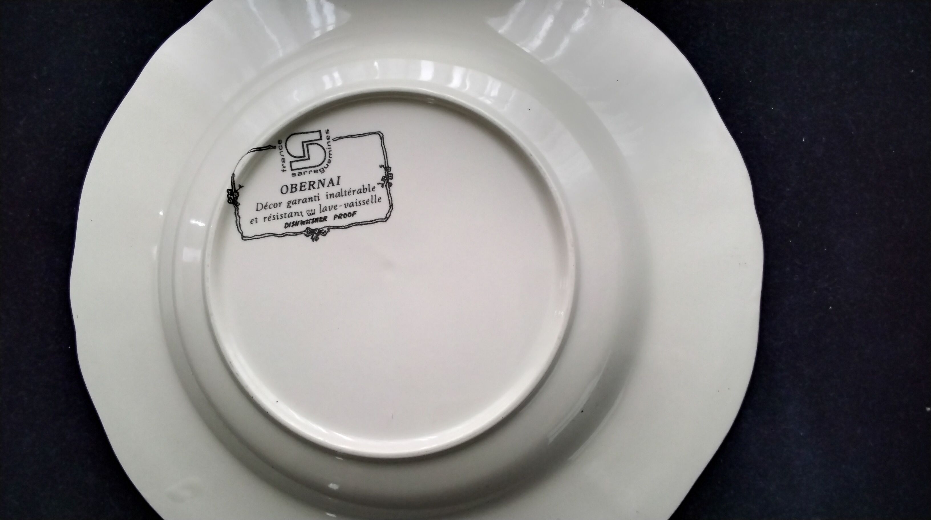 Set of 6 hollow plates in faience of Sarreguemines model Obernai