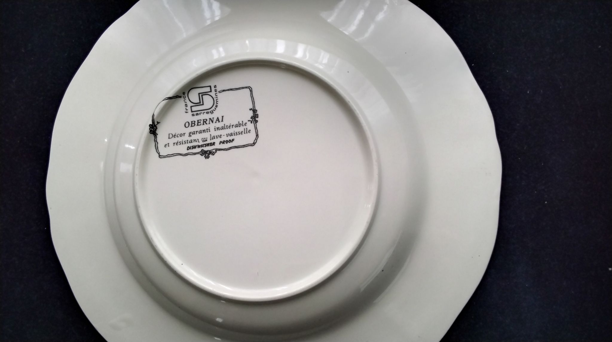 Set of 6 hollow plates in faience of Sarreguemines model Obernai