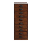 Commode japonaise haute à dix tiroirs – période Showa (c.1950–1979)