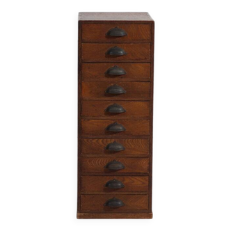Commode japonaise haute à dix tiroirs – période Showa (c.1950–1979)