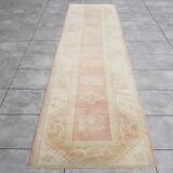 Turkish oushak runner, vintage hallway rug
