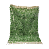 Tapis berbère beni ouarain vert végétal unique 170x272cm