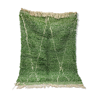 Tapis berbère beni ouarain vert végétal unique 170x272cm
