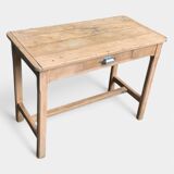 Art Deco farmhouse table in raw wood