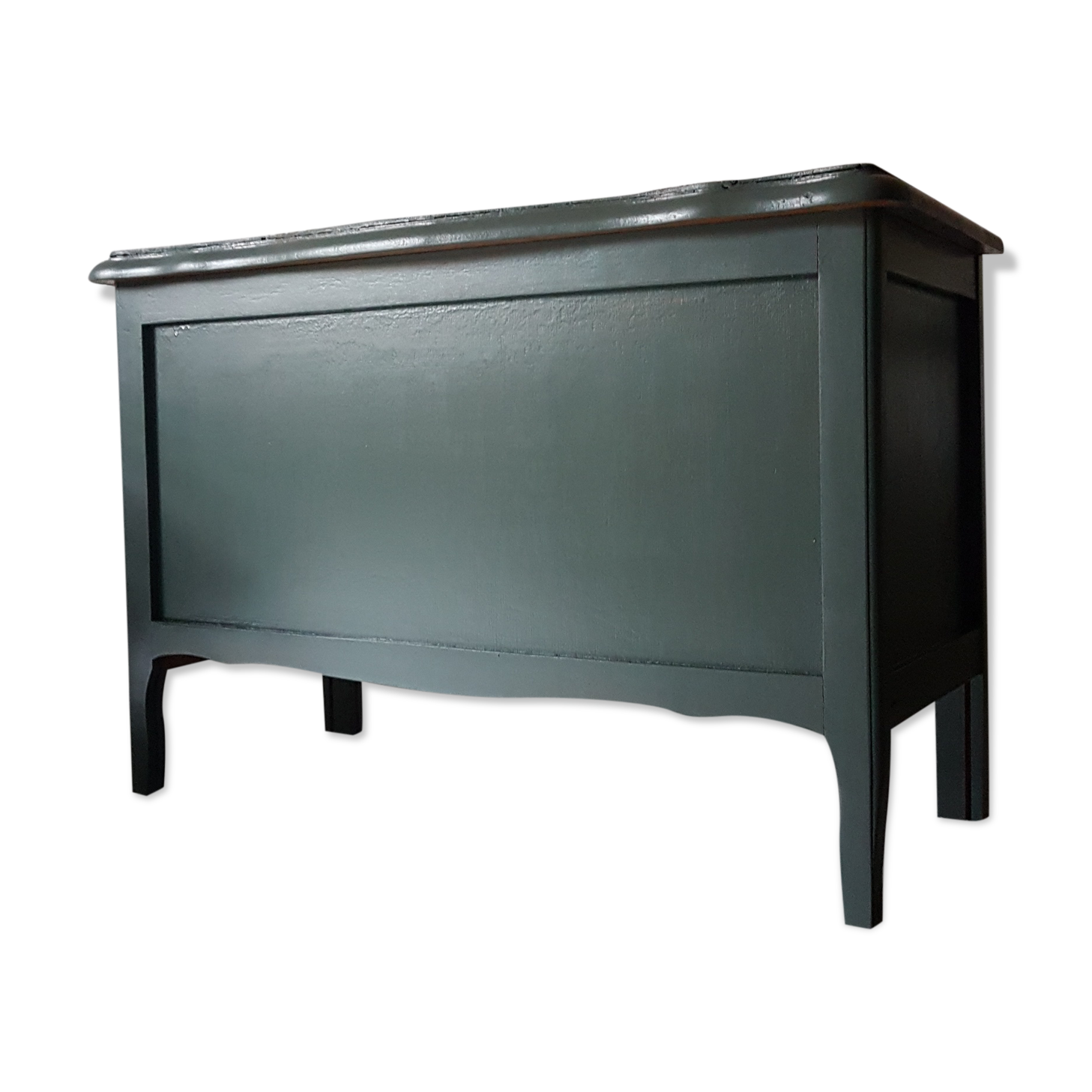 Green vintage wooden chest