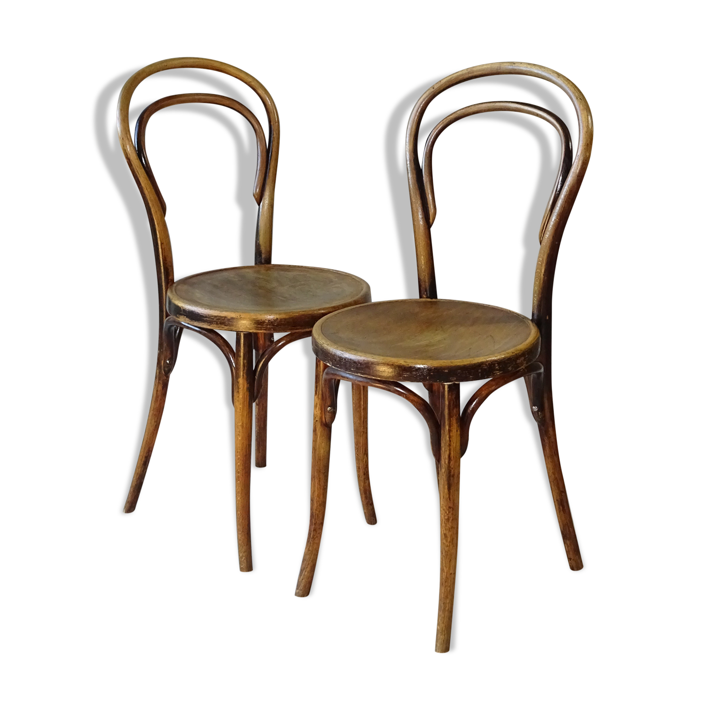 Paire de chaises bistrot par kohn n°14 1/2 vers 1900