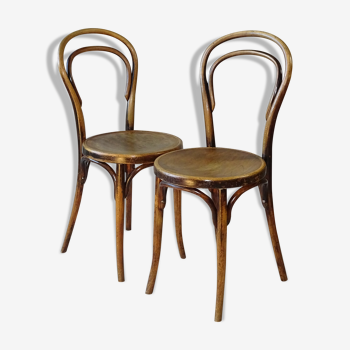 Pair of bistrot chairs by kohn n°14 1/2 around 1900