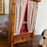 Jouet ancien,  armoire de poupée, Faut bambou