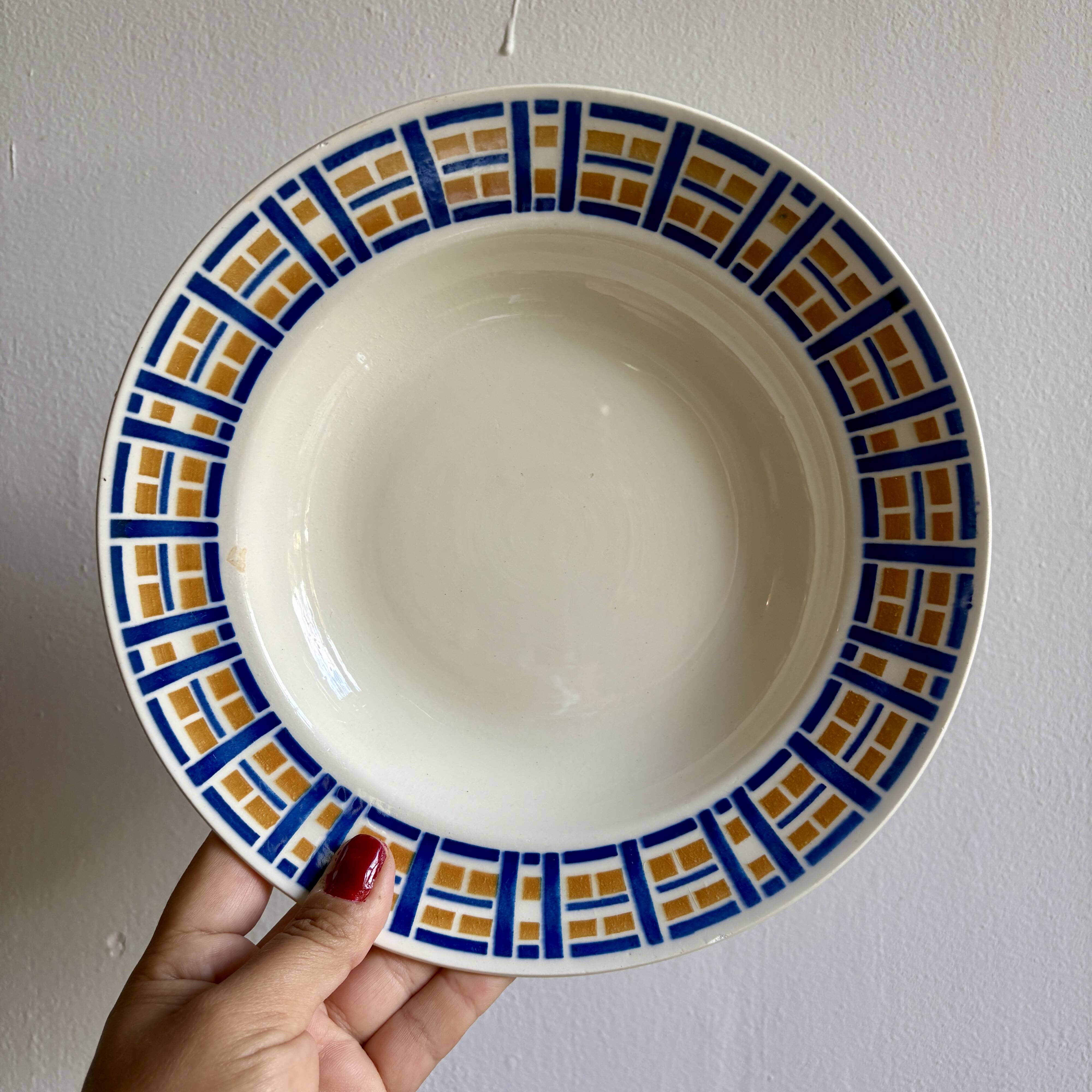 Set of 6 antique deep plates - Robinson de Badonvillier