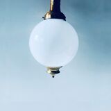 Opaline and brass globe luster