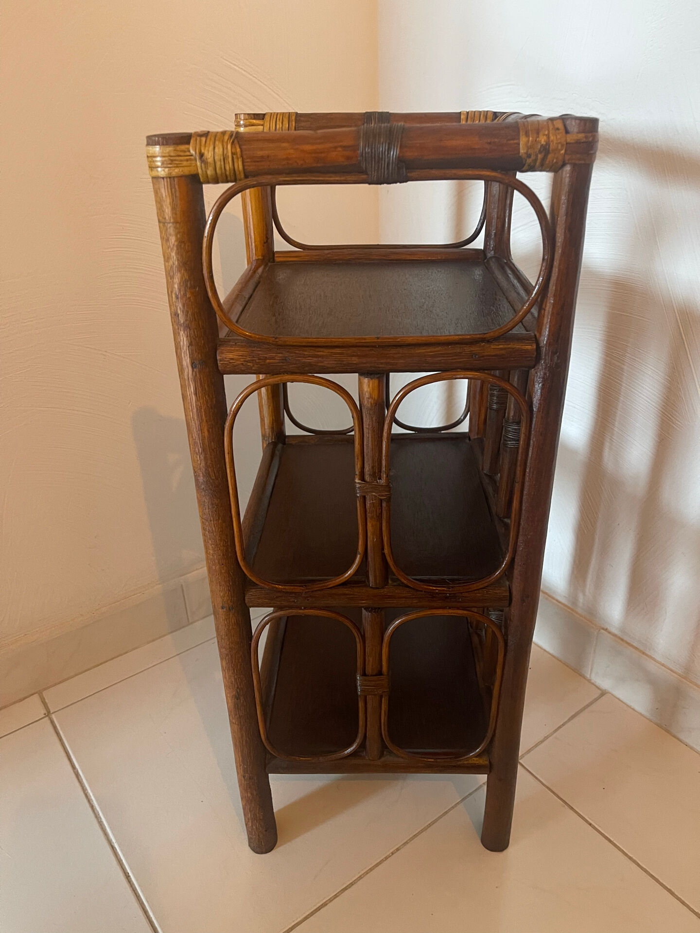 Vintage rattan shelf