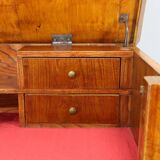 1930s Antique Cabinet with Writing Area in Walnut Finish ,Czechoslovakia