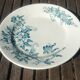 Old iron earthenware flat plate from the Lyon earthenware factory, Floréal model
