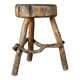 Late 19th Century Rustic Alpine Stool from Valle d'Aosta, Italy