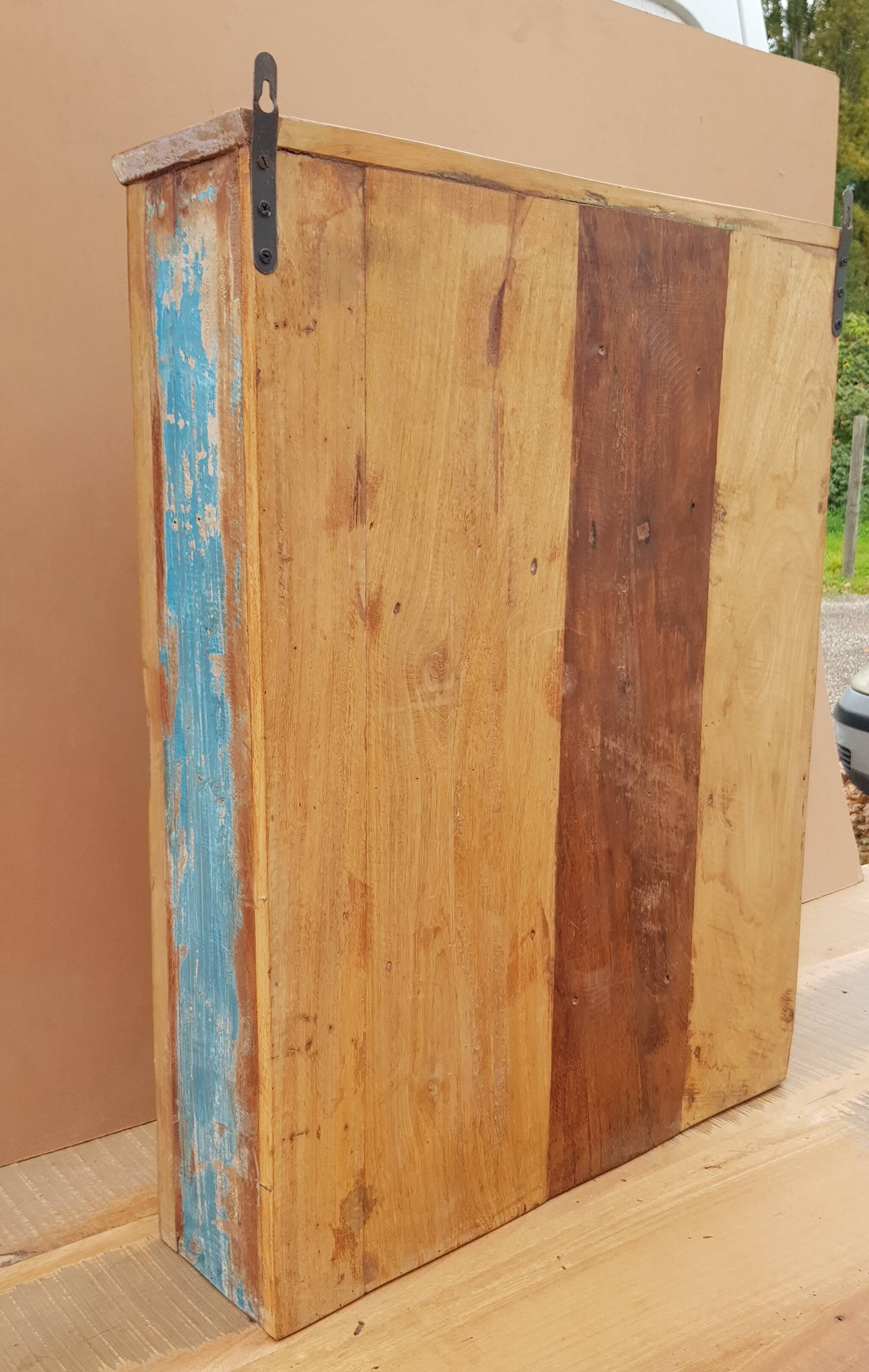 Polychrome teak display case
