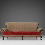 Extra large Victorian sofa and ottoman 1890