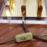 Pair of plexiglass and brass lamps, Italy 1970